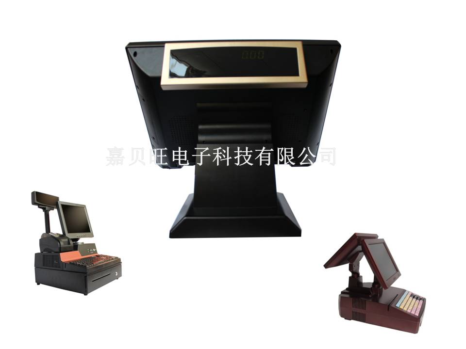 觸摸屏POS收銀機/收款機(黑色) 包含錢箱/小票機/軟件/收銀紙 適用于快餐奶茶店等